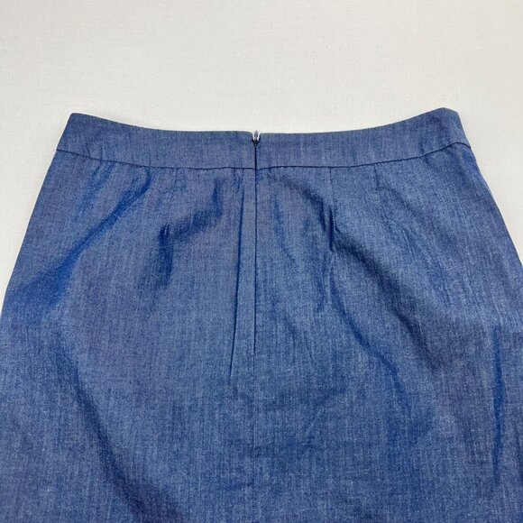 Loft Womens A-Line Above Knee Skirt Blue Size 4 Button Accents - Picture 6 of 9